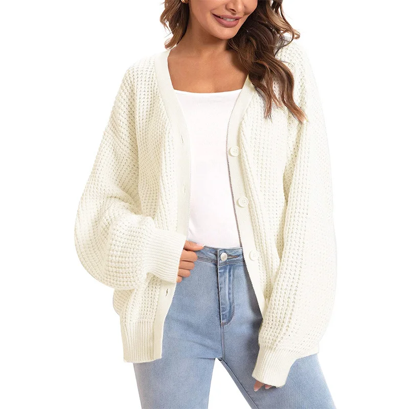 Uveng Uveng Lady New Autumn Winter Sweater Single Breasted Loose Cardigan Women's Wear