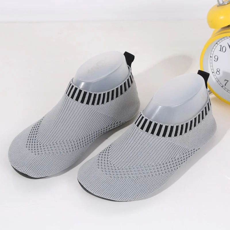 ZZFABER Children Mesh Soft Barefoot shoes Knitted Breathable Kids Shoes Non-Slip Comfortable Footwear Shallow Solid