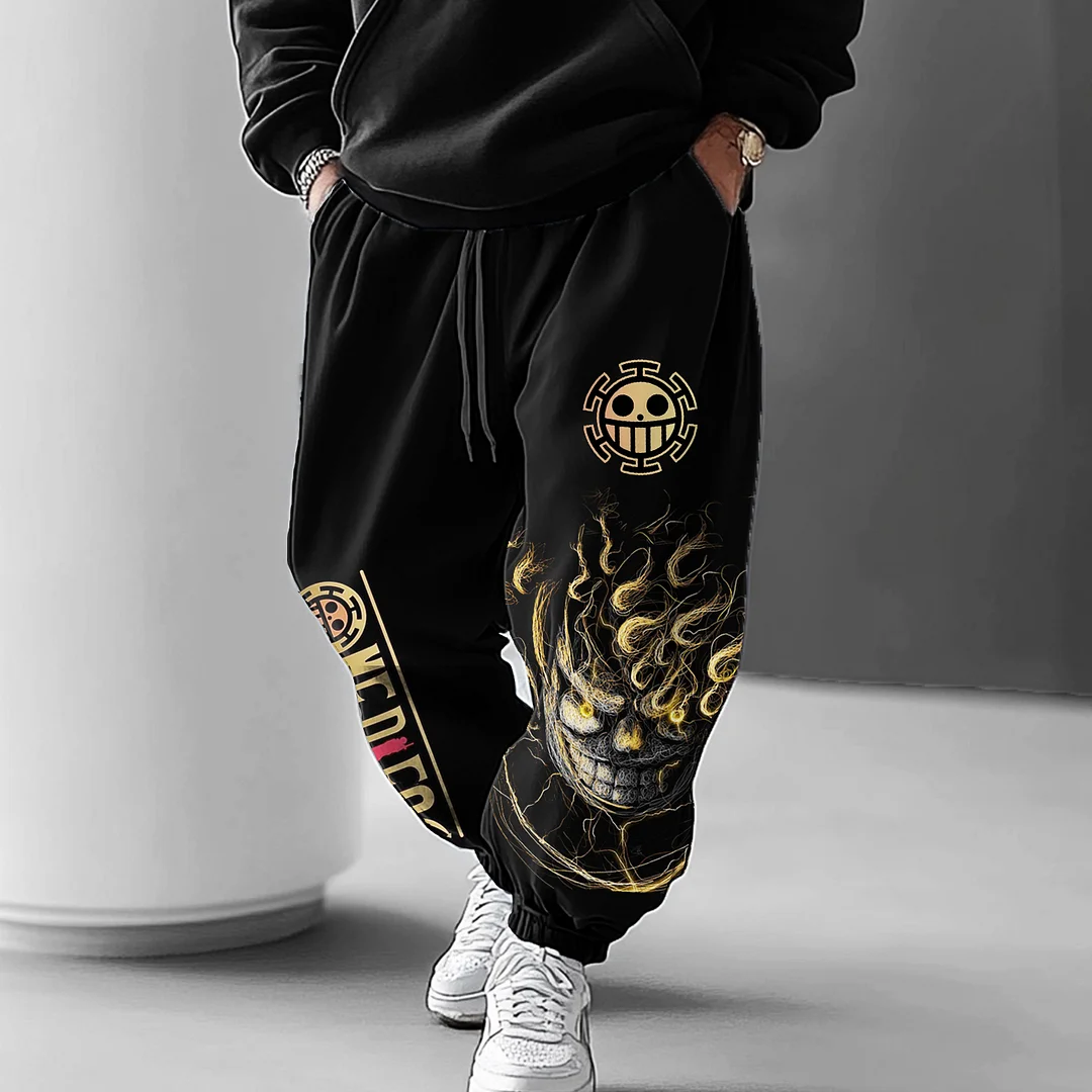 Unisex Anime Straw Hat Pirate Gift Print Loose Harem Pants / DarkAcademias /Darkacademias