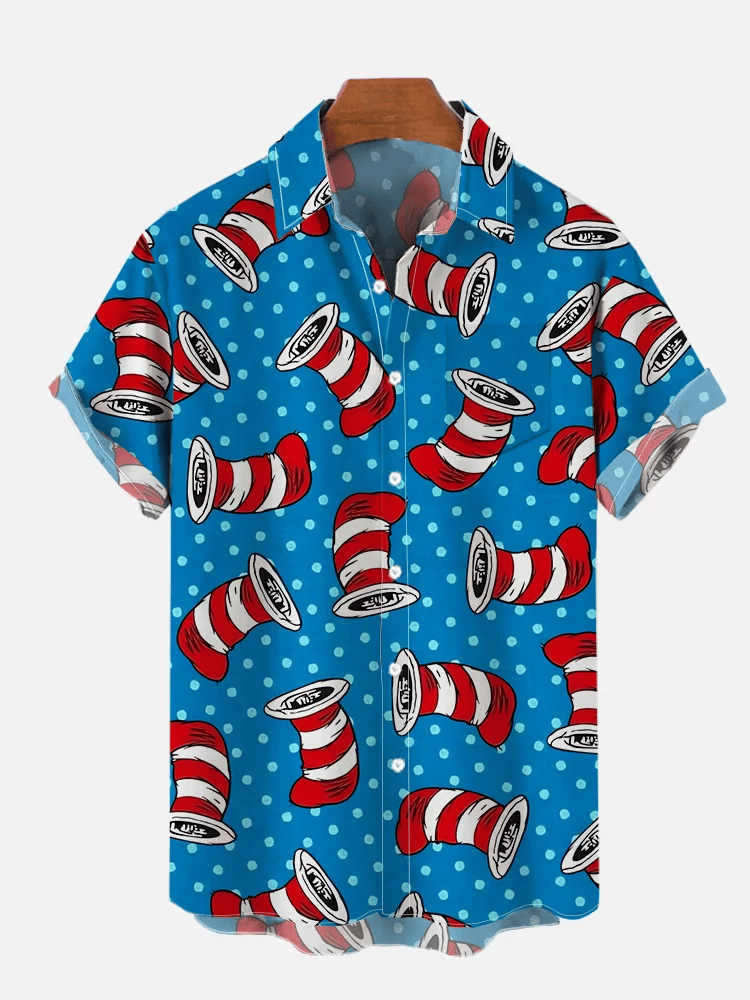 Christmas print short sleeve shirt