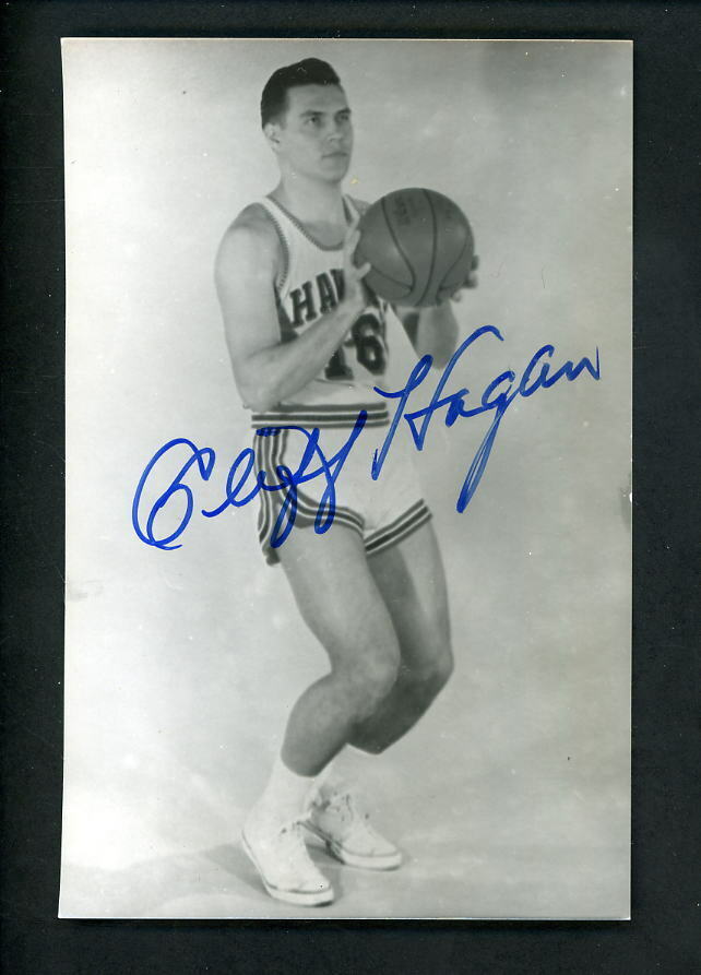 Cliff Hagan Signed Autographed Postcard St. Louis Hawks with JSA auction letter