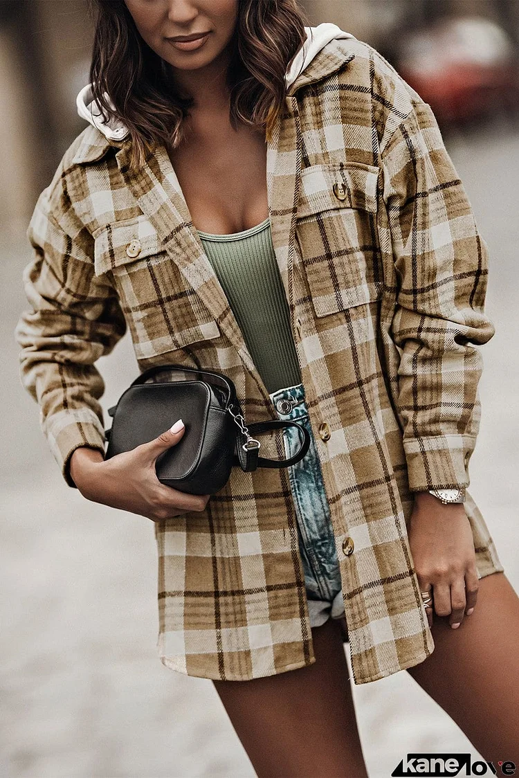 Plaid Shirt Hooded Coat