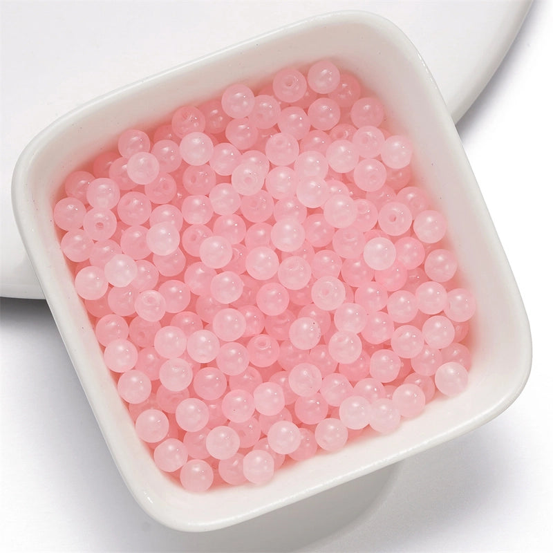 50 PCS/Package Diameter 10mm Diameter 4mm Diameter 8mm Glass Solid Color Jewelry Accessories