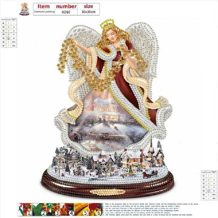 Christmas Angel 30*30CM(Canvas) Special Shaped Drill Diamond Painting gbfke