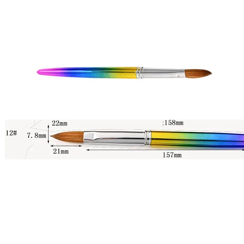 100% Kolinsky Acrylic Sable Nail Brushes Manicure Nail Art Brush Oval for Nail Extension UV Gel Builder Tools-Nail Inspo
