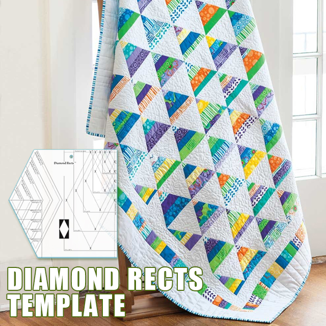 Diamond Rects Quilt Template With Instructions
