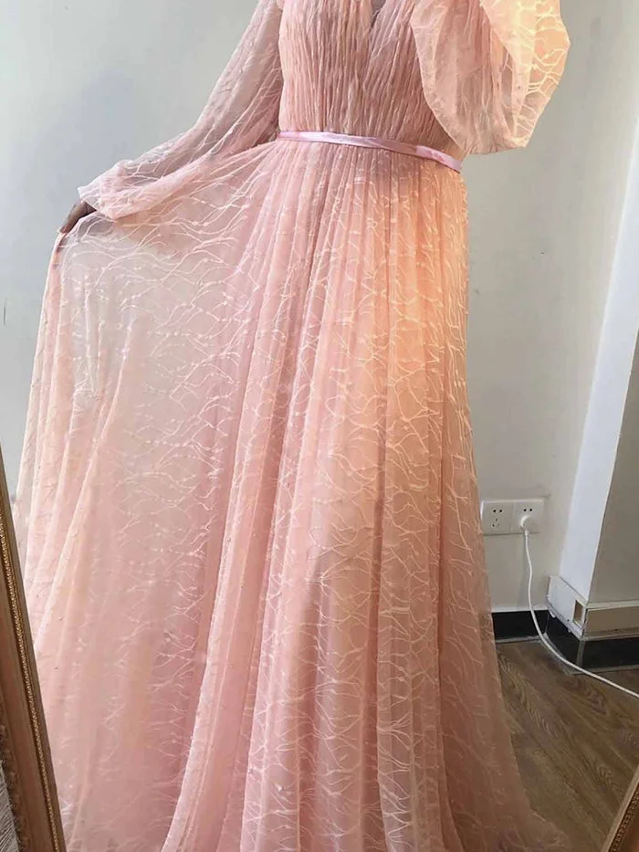 Elegant Puff Sleeve High Neck Long Sleeve Dress