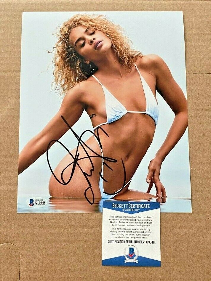 JASMINE SANDERS SIGNED S.I. SWIMSUIT MODEL 8X10 Photo Poster painting BECKETT CERTIFIED BAS #2