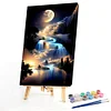 (US Only)Paint By Numbers Kit On Canvas DIY Oil Art Moon Picture Home Wall Decor40x60cm