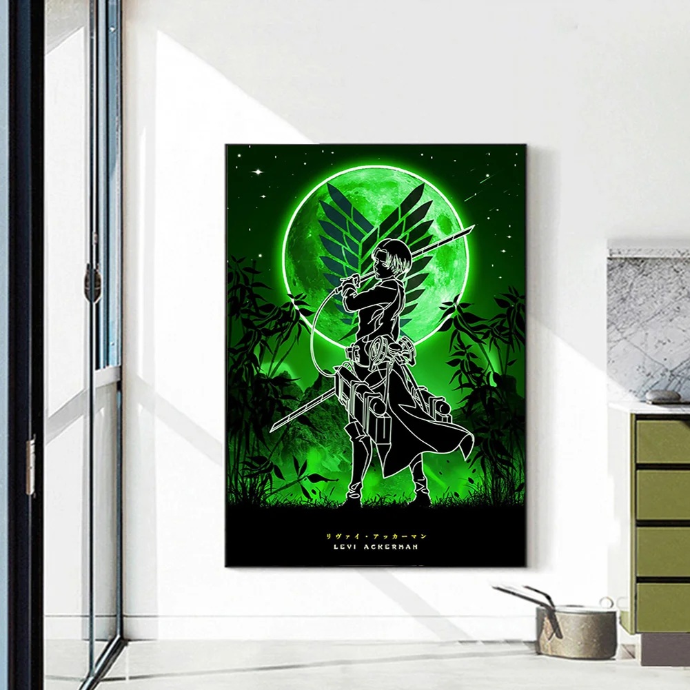 Full Round Diamond Painting 35*50cm - Attack On Titan - Silhouette