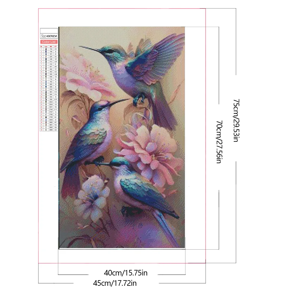 Partial AB Diamond Painting - Full Square Drill - Hummingbird(Canvas|45*75cm)