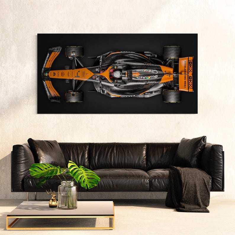 F1 McLaren MCL38 Season 2024 Formula 1 Race Car Canvas Wall Art 