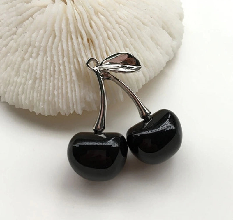 Summer Iced Emulational Fruit Cherry Cherry Diy Three-Dimensional Pendant Accessories Earrings For Women Earring Material