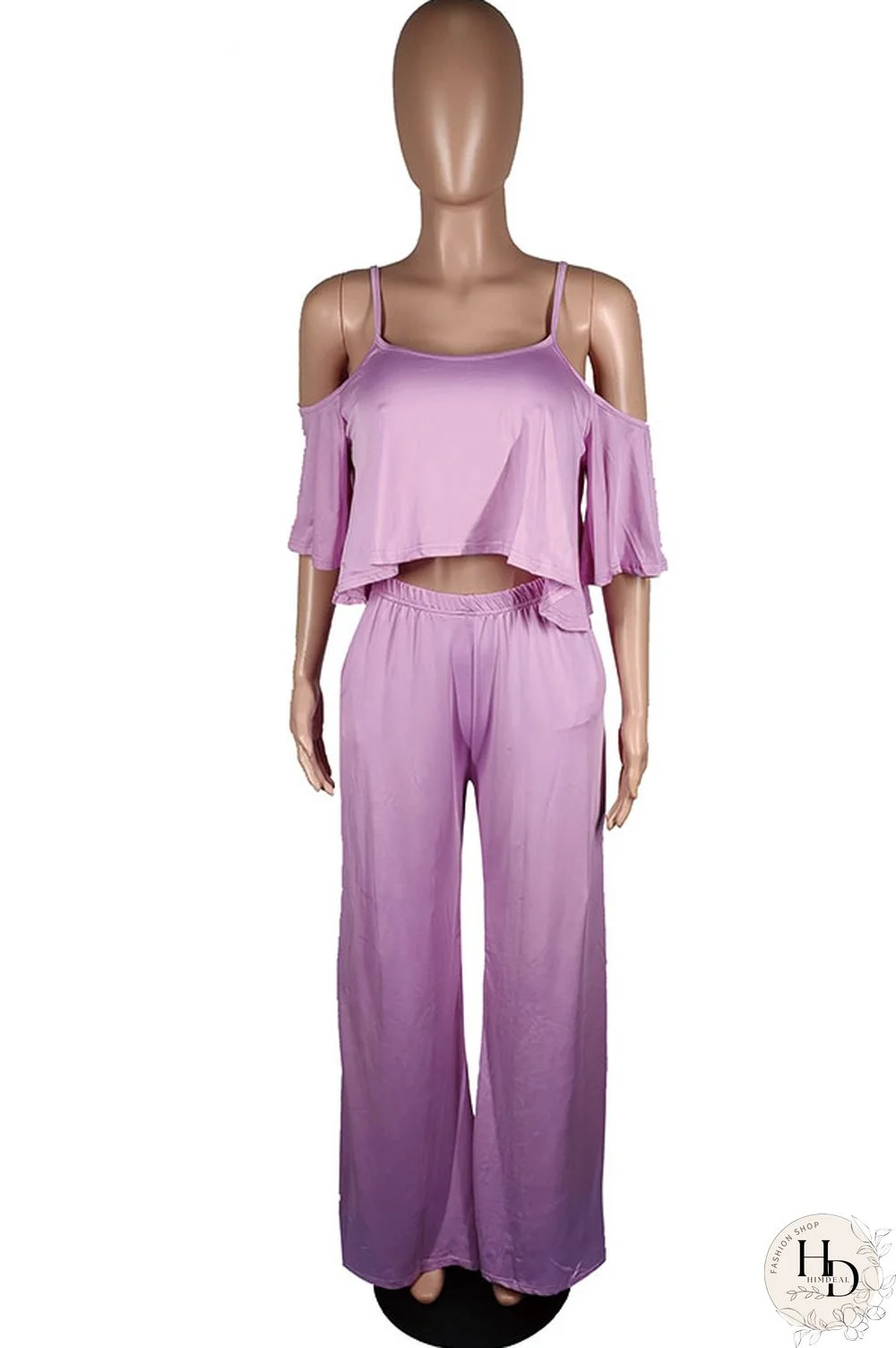 Yellow Polyester Sexy Fashion Patchwork ruffle Solid Straight Half Sleeve Two-piece Pants Set