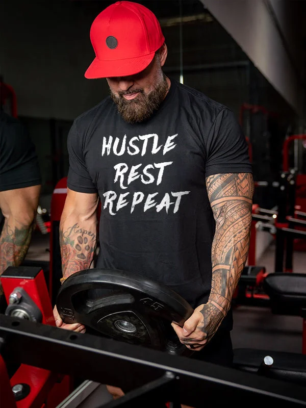 Hustle Rest Repeat Printed Men's T-shirt
