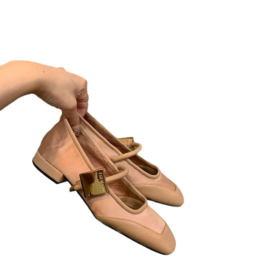 Nigikala Nigikala Temperament Square Head Mary Jane Single Shoes Women's Shoes 2023 New Summer Retro With Skirt Pink Spring And Autumn Evening Shoes