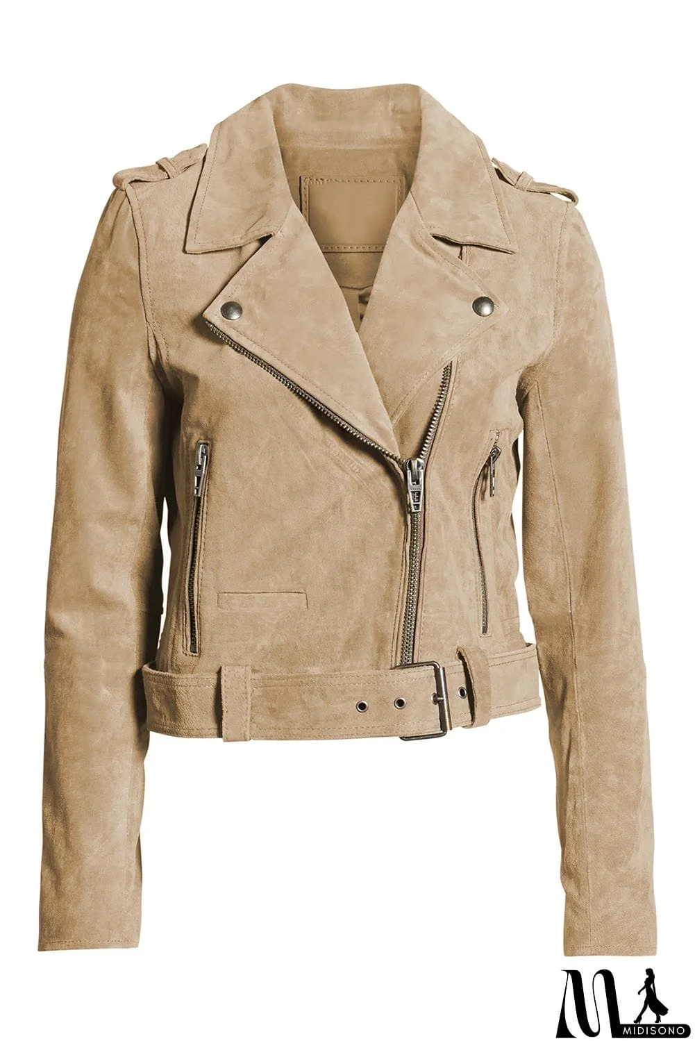 MidiSono - Suede Moto Jacket