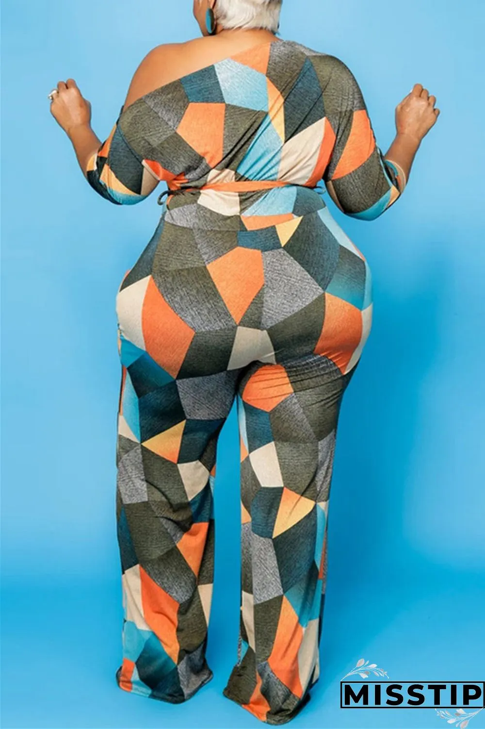 Pink Fashion Casual Print Basic Zipper Collar Plus Size Set