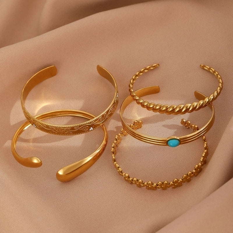 Casual Minimalist Streetwear Geometric 304 Stainless Steel Bangle In Bulk