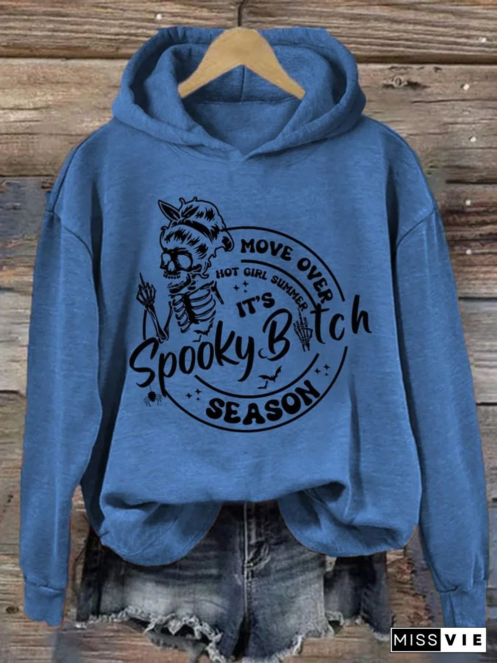 Women's Move Over Hot Girl Summer It's Spooky Bitch Season Print Hoodie