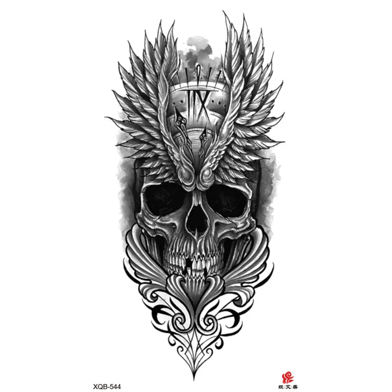 Sdrawing Full Arm Waterproof Tattoo Sticker Totem Animal Skeleton Small Arm Tattoo Sticker