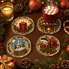 [Upgrade]4Pcs Acrylic Special Shape Xmas DIY Waterproof Diamond Painting Coaster Kit