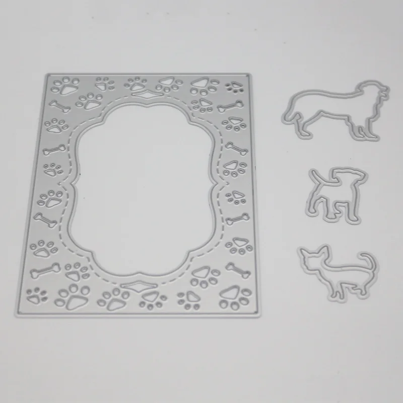 Nigikala Frame Dog Metal Cutting Dies DIY Scrapbooking Photo Album Decorative Embossing Stencil Paper Card Crafts