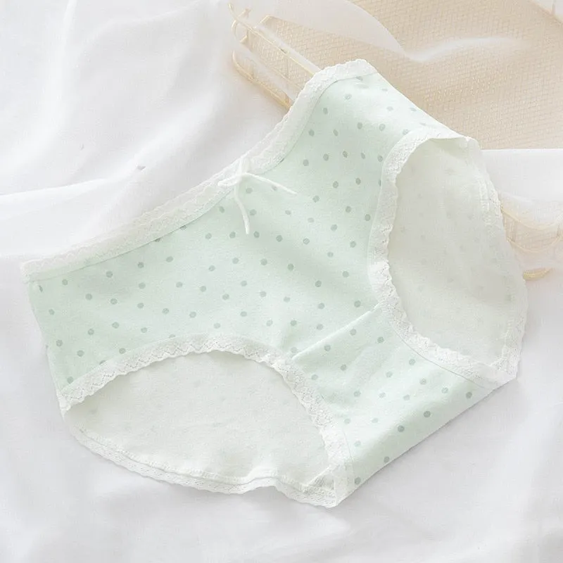 New Women's Cotton Underwear Sexy Printing Panties Fashion Girl Bow Briefs Mid Waist Seamless Underpants female Lingerie