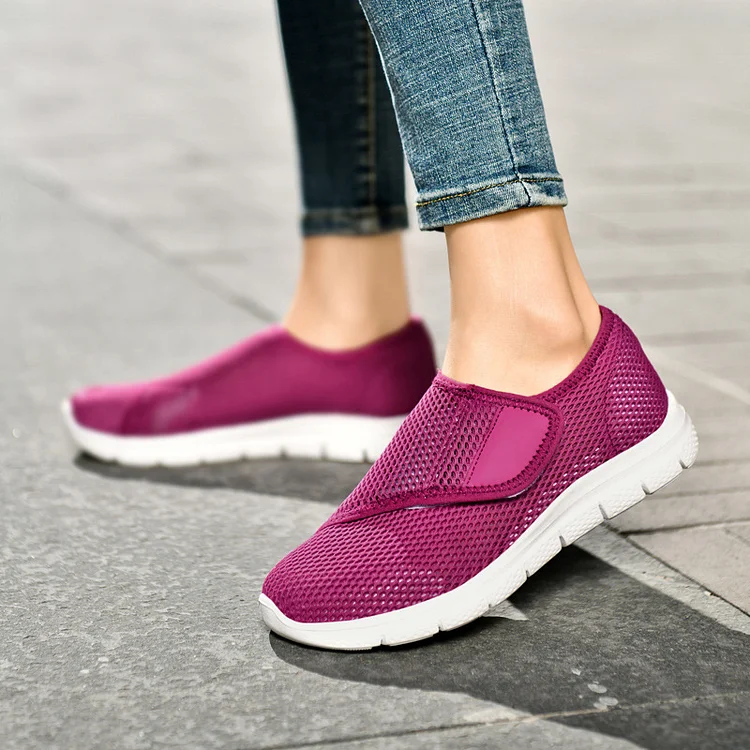 Wide Width Pain Relief Diabetic Shoes, Adjustable Closure Hands-Free  Stunahome.com