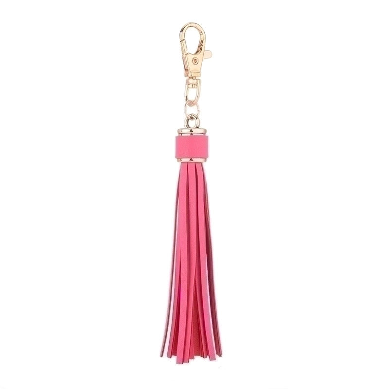 5 Pieces Fashion Tassel Pu Leather Women’S Keychain