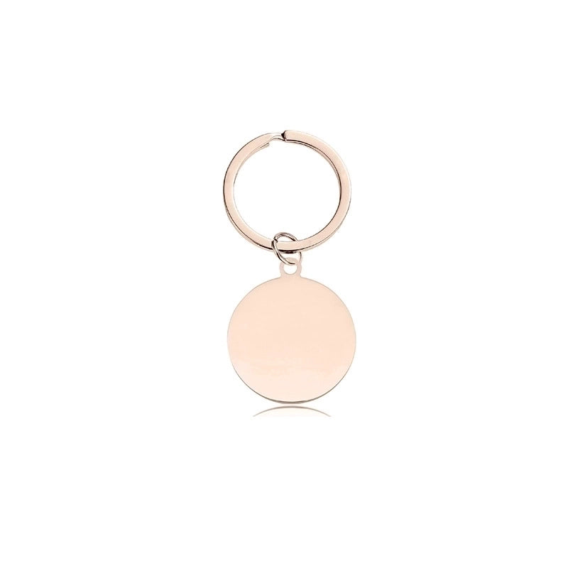 Key Chain Spot Stainless Steel Blank Laser Color Printing Material Holiday Gift Lettering Metal Key Chain