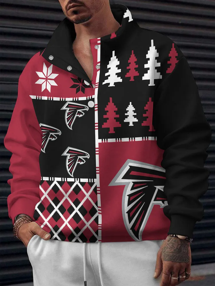 Atlanta Falcons  2025 New Design Casual Snap  Mockneck Pullover