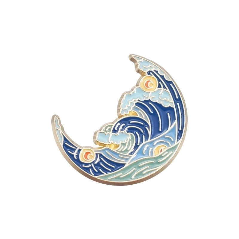 Minimalist Classic Style Artistic Moon Skull Alloy Stamping Stoving Varnish Plating Women’s Brooches