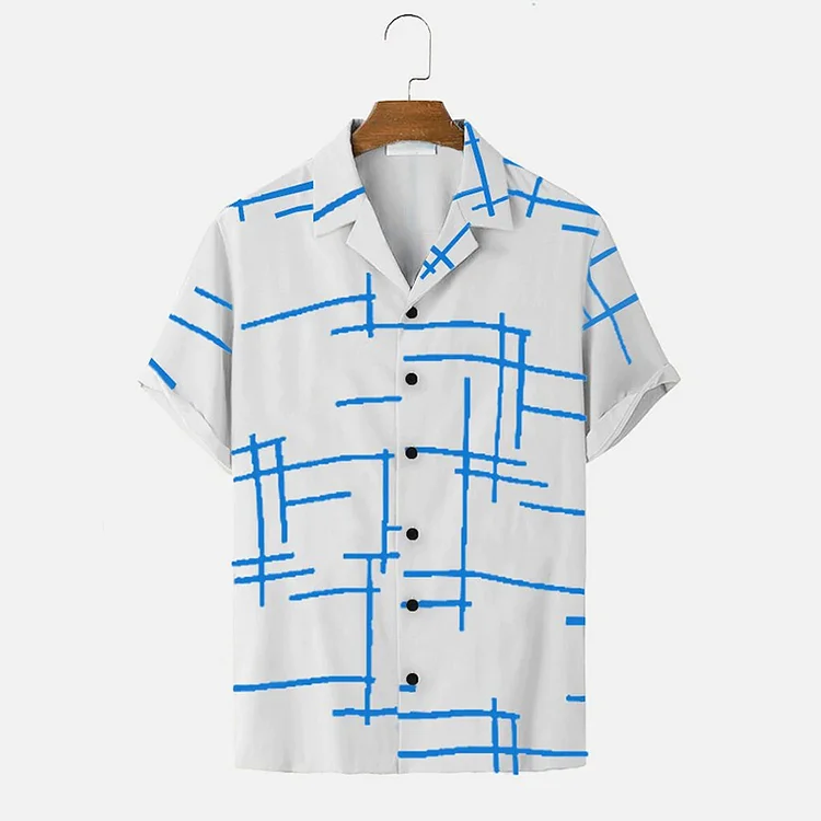 BrosWear Irregular Line Short-Sleeved Shirt