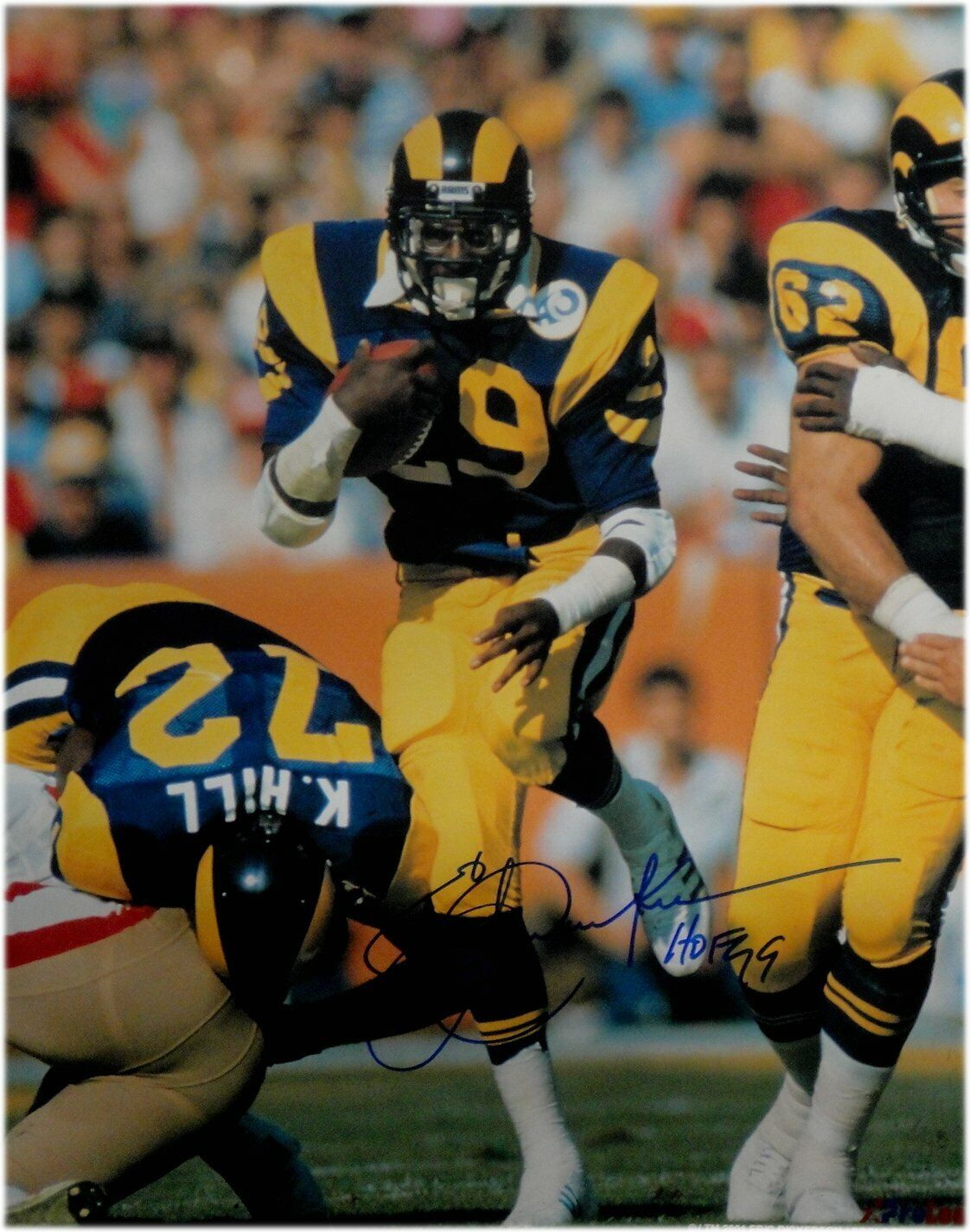 Eric Dickerson Hand Signed Autographed 16x20 Photo Poster painting Los Angeles Rams HOF 99 + COA