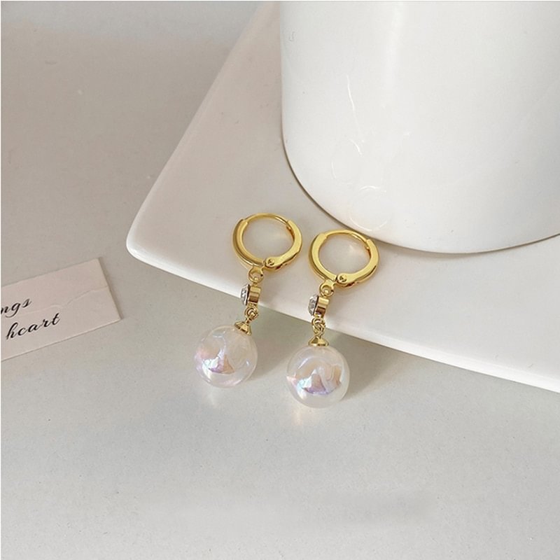 Gradient Color Pearl Pendant Earrings | IFYHOME