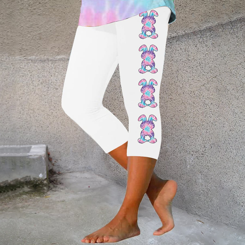 Easter Bunny Print Casual Leggings wearshes