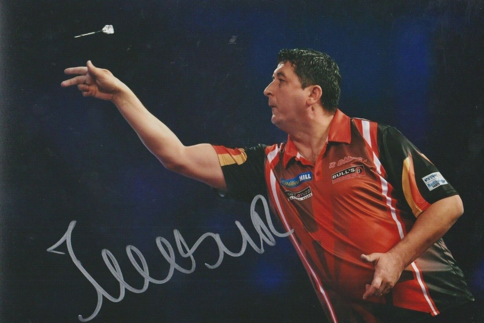 Mensur Suljovic **HAND SIGNED** 8x12 Photo Poster painting ~ Darts ~ AUTOGRAPHED