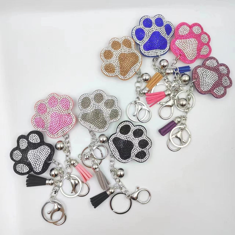 Cute Sweet Paw Print Alloy Unisex Keychain