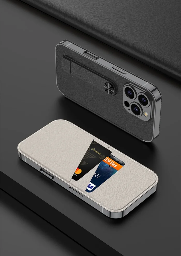 Apple 16 mobile phone case suitable for iphone16pro flip storage card slot mobile phone leather case