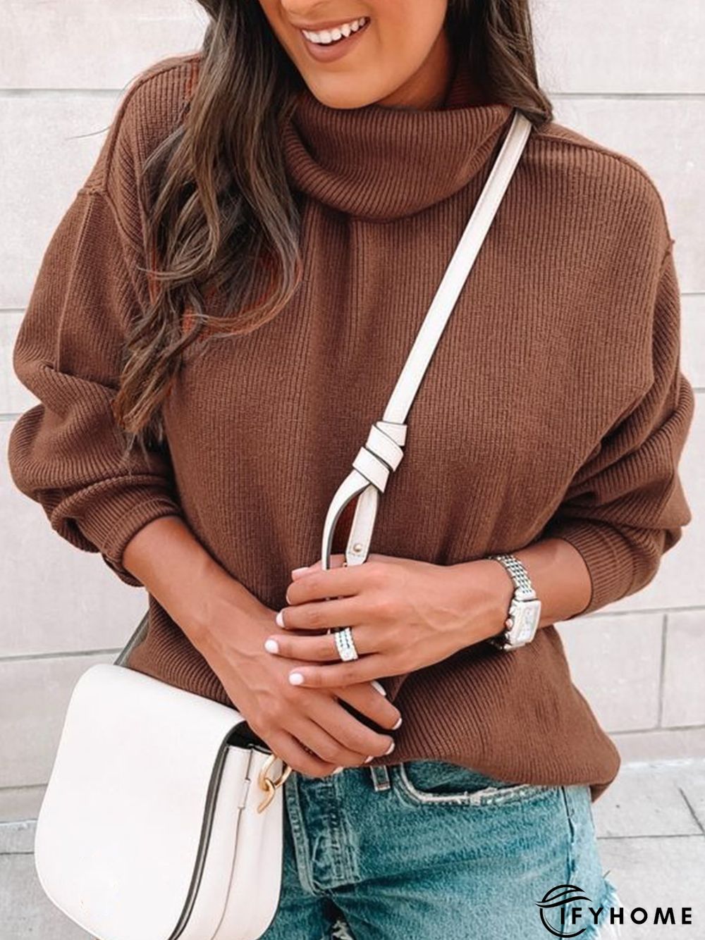 Casual Turtleneck Plain Loose Wool/Knitting Sweater | IFYHOME