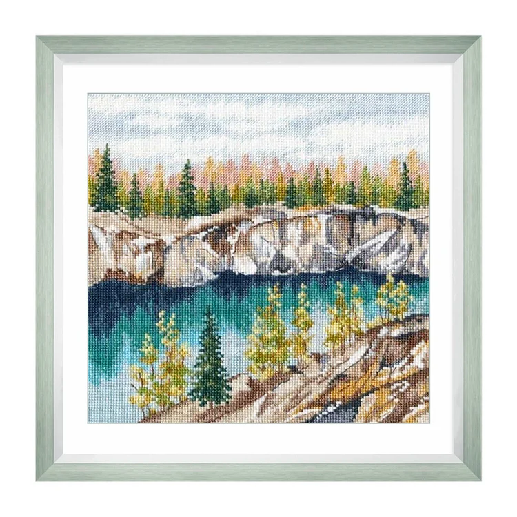 Spring Brand - Lake Scenery  11CT Stamped Cross Stitch 39*39CM(20-30Colors)