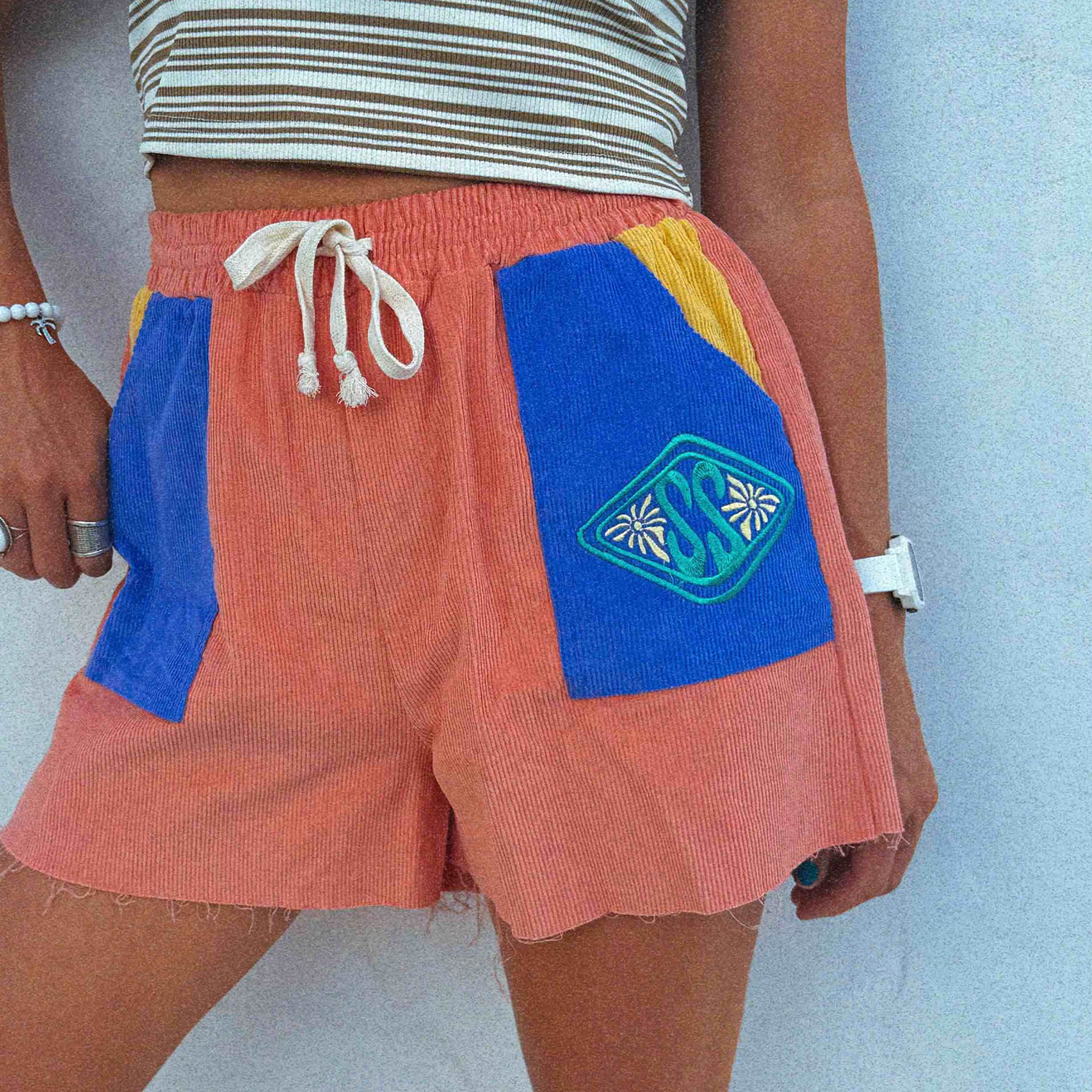 Women's Vintage Cord Relaxed Retroblock Surf Short