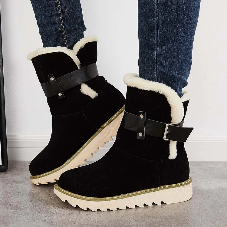 Warm Non Slip Ankle Snow Boots Winter Fur Lining Booties8945