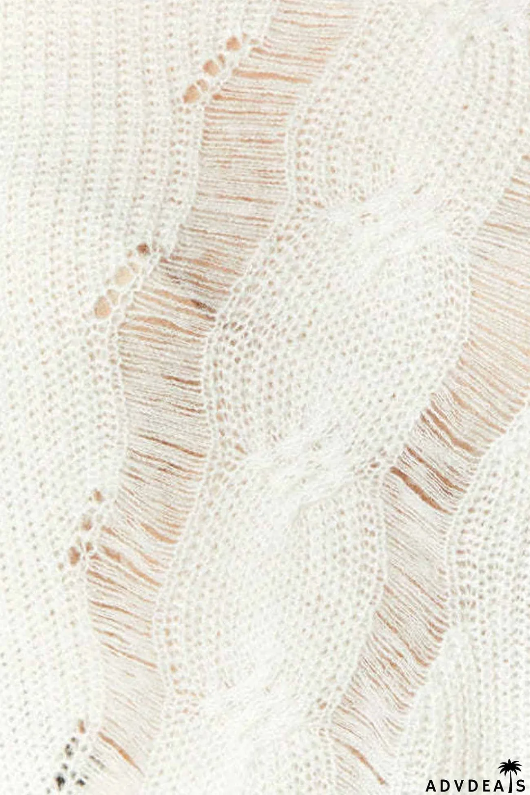 Crew Neck Hollow Knitted Sweater