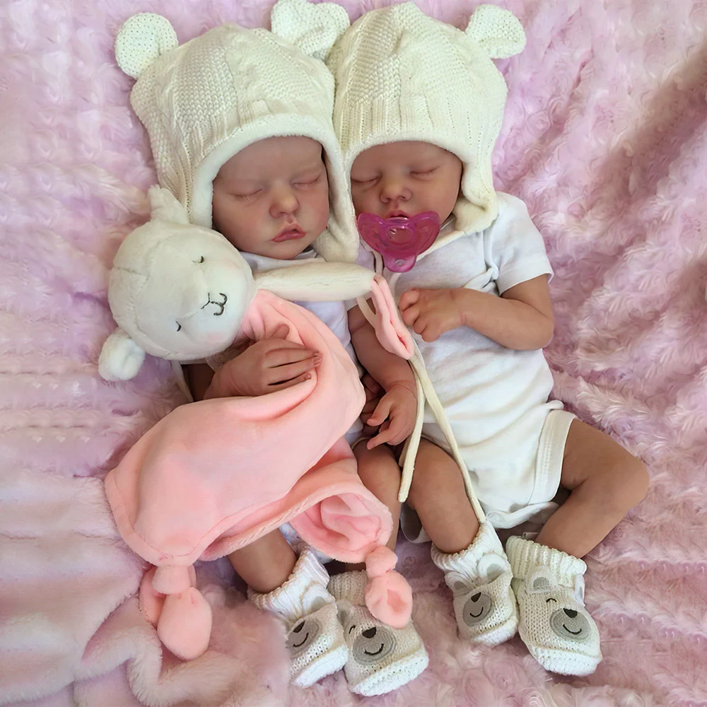 17" Adorable Realistic Rebron Newborn Baby Twin Girls Named Eahan and Wanla with Coo and Hearbeat -Creativegiftss® - [product_tag] RSAJ-Creativegiftss®