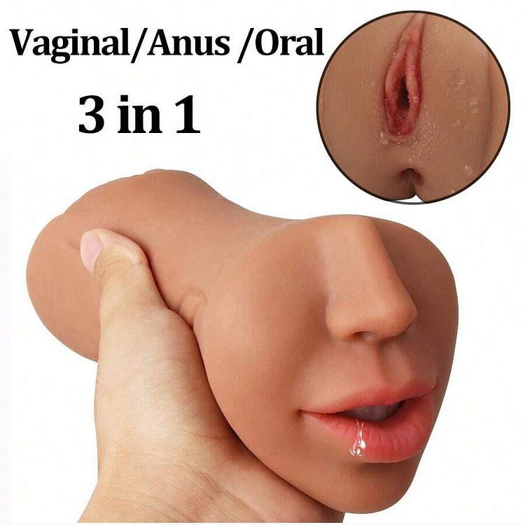 Vaginal/Anus/Oral 3 In 1 Sex Doll , Deep Throat Artificial Real Pussy Oral Male MasturbatorBlowjob Realistic Rubber Vagina Sextoys For Men Penis Stimulate