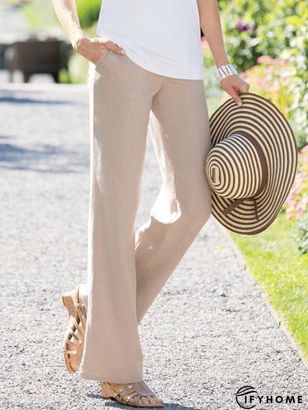 Cotton Plain Casual Loose Casual Pants | IFYHOME