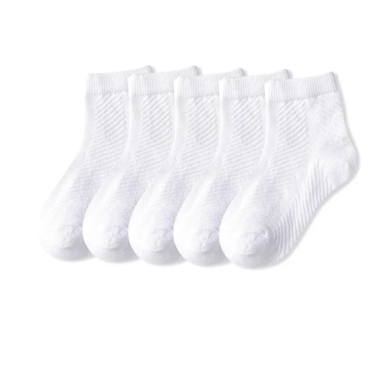 5 Pairs/lot 1 to 12 Years Summer Solid White Cotton Socks For Children Socks Spring No-show Low Cut Socks Boys Girls Boat Socks
