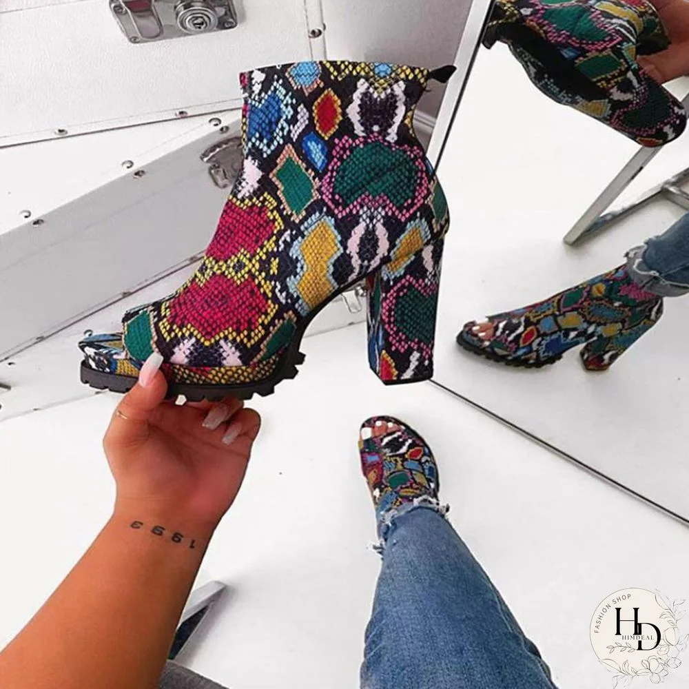 Red Sexy Round Leather Shoes